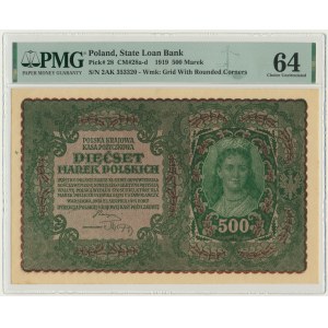 500 marks 1919 - Deuxième série AK - PMG 64