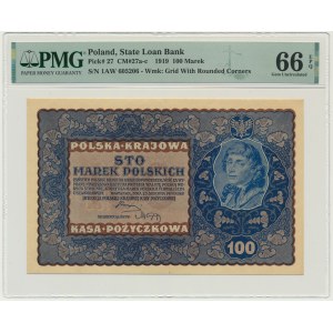 100 marks 1919 - IA Series W - PMG 66 EPQ - difficile dans cet état