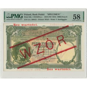 5 000 Or 1919 - MODÈLE - grand tirage - PMG 58