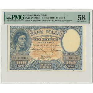 100 zloty 1919 - S.B. - PMG 58 - BEAU