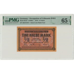 Kowno, 1/2 mark 1918 - B - PMG 65 EPQ