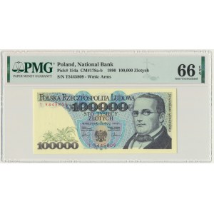 100.000 złotych 1990 - T - PMG 66 EPQ