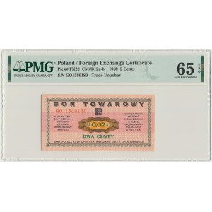 Pewex, 2 centy 1969 - GO - PMG 65 EPQ