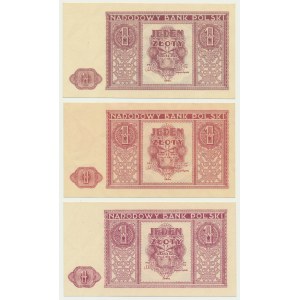 1 zlatá 1946 (3 ks) - barevné varianty