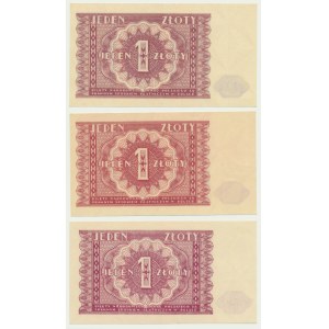 1 zlatá 1946 (3 ks) - barevné varianty