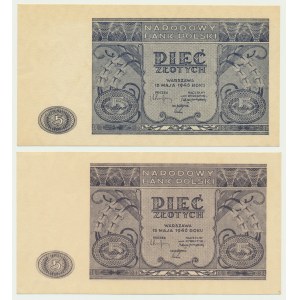 5 zlatých 1946 (2 ks) - barevné varianty