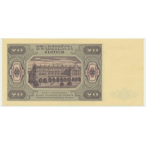 20 zlatých 1948 - EZ - žebrovaný papír
