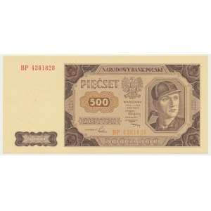 500 złotych 1948 - BP - papier prążkowany