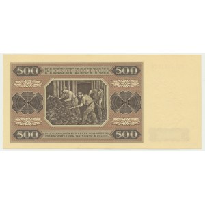 500 złotych 1948 - BP - papier prążkowany