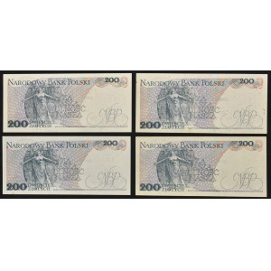 Zestaw, 200 złotych 1976-79 (4 szt.) - rzadsze serie