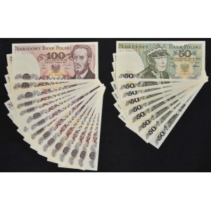 Zestaw, 50-100 złotych 1986-88 (26 szt.)