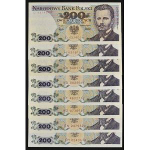 Zestaw, 200 złotych 1976-88 (8 szt.)