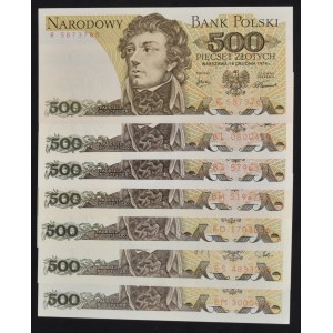 Zestaw, 500 złotych 1974-82 (7 szt.)