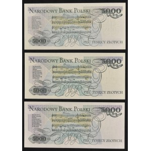 Zestaw, 5.000 złotych 1982-88 (3 szt.)