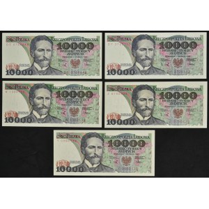 Set, 10.000 or 1988 (5 pièces) - y compris les séries à une lettre