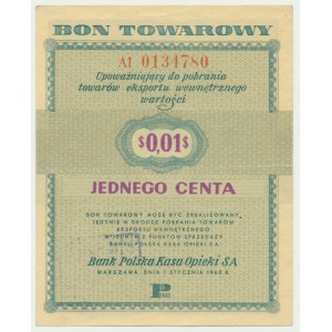Pewex, 1 cent 1960 - Al - sans clause -.