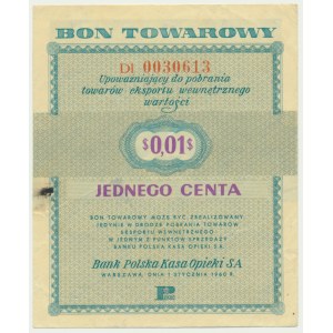 Pewex, 1 cent 1960 - Dl - z klauzulą -