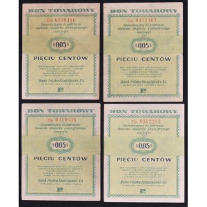 Pewex, 5 centów 1960 - Da (4 szt.) - z klauzulą