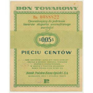 Pewex, 5 cents 1960 - Ba - sans clause -.