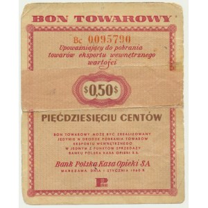 Pewex, 50 centów 1960 - Bc - bez klauzuli -