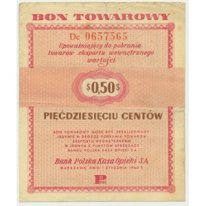 Pewex, 50 centów 1960 - Dc - z klauzulą -