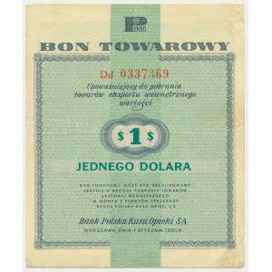 Pewex, $1 1960 - Dd - avec clause -.