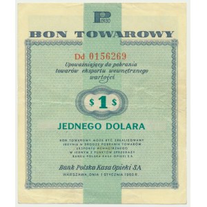 Pewex, 1 dolar 1960 - Dd - z klauzulą -