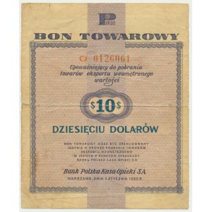Pewex, $10 1960 - Cf - avec clause -.