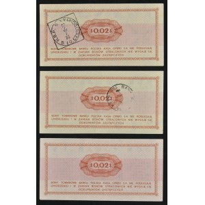 Pewex, 2 centy 1969 (3 szt.) - komplet odmian