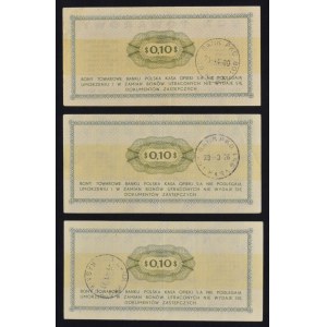 Pewex, 10 centów 1969 (3 szt.) - komplet odmian