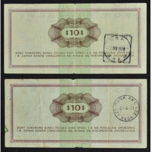 Pewex, 10 dolarów 1969 - FF i GF (2 szt.)
