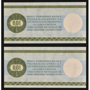 Pewex, 1 cent 1979 - HL (2 szt.) - kolejne numery