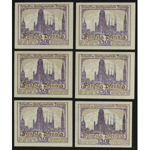 Danzig, 50 Pfennig 1919 - purple (6 pcs.)