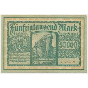 Danzig, 50.000 Mark 1923 - no. 5 digit series with ❊ -