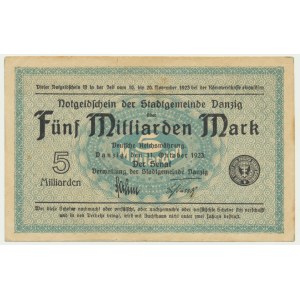 Danzig, 5 bilion Mark 1923 - watermark squares