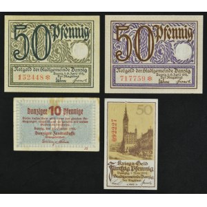 Danzig, set of 10-50 Pfennige 1918-23 (4 pcs.)