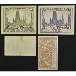 Danzig, set of 10-50 Pfennige 1918-23 (4 pcs.)