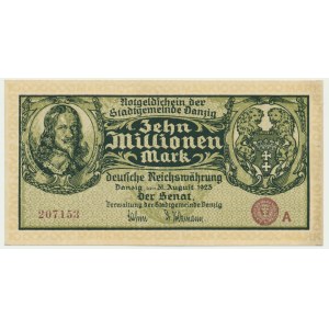 Danzig, 10 milion Mark 1923 - A -
