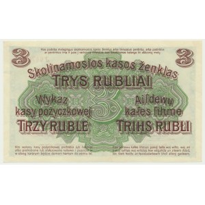 Poznaň, 3 ruble 1916 - J - krátká doložka -