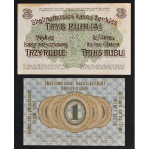Sada, Ober Ost, Poznaň 1-3 ruble 1916 (2 kusy).
