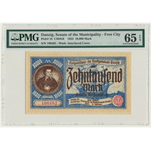Danzig, 10.000 Mark 1923 - PMG 65 EPQ