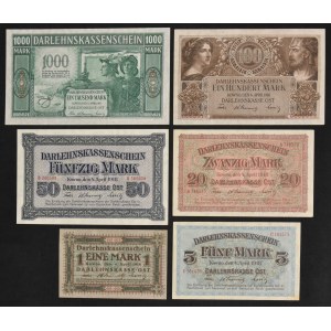 Set, Kowno, 1-1.000 Mark 1918 (6 pcs.)