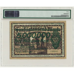 Danzig, 5 milion Mark 1923 - green overprint - PMG 40