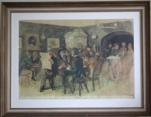 Józef Rapacki(1871Lwów-1929 Warszawa),Wnętrze kawiarni
