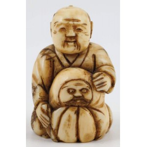 NETSUKE - SIEDZĄCY MĘŻCZYZNA, Japonia, XIX w.