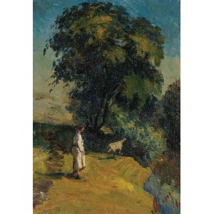 A. SMIRNOV, LANDSCAPE WITH SHEPHERDESS, 1961