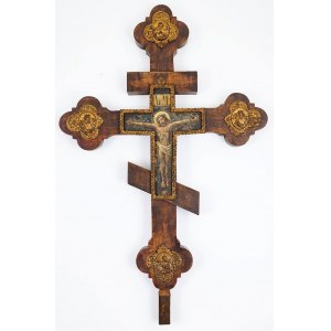 CROIX DE PROCESSION, Russie, XIXe siècle.