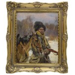 Wojciech KOSSAK (1856-1942), Kozak z koniem, 1924