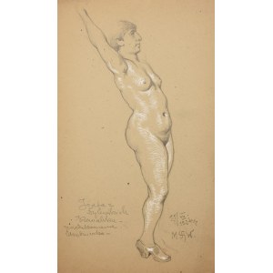 Marian WAWRZENIECKI (1863-1943), Nude with raised hands, 1924