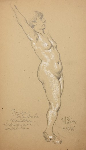 Marian WAWRZENIECKI (1863-1943), Akt z uniesionymi rękami, 1924